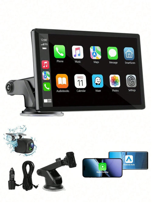 2026 New 7-Inch Wireless Apple CarPlay And Android Auto Car Player, Touchscreen Bluetooth Hands-Free/Screen Mirroring/Navigation/Voice Control/TF Card/AUX, Suitable For Cars, Trucks, SUVs