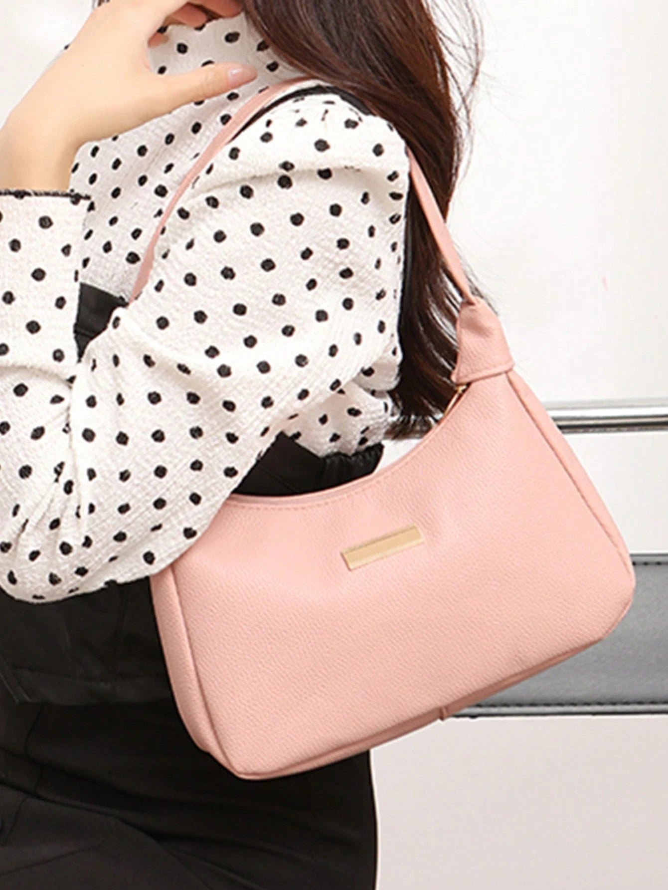 2026 New Fresh Sweet Lychee Texture Sequin Decor Underarm Bag Niche Design Handbag