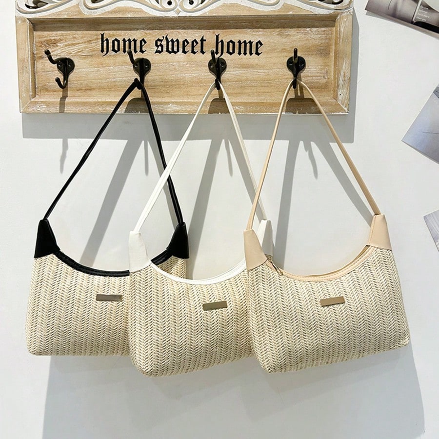 2026 New Fresh Sweet Lychee Texture Sequin Decor Underarm Bag Niche Design Handbag