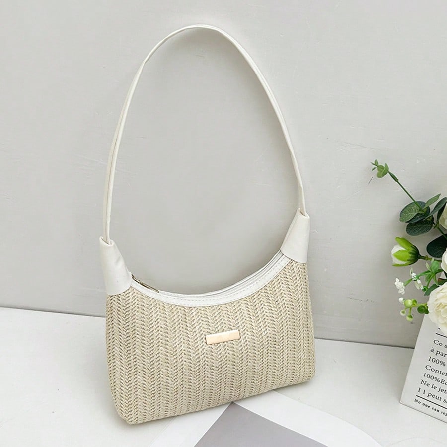 2026 New Fresh Sweet Lychee Texture Sequin Decor Underarm Bag Niche Design Handbag