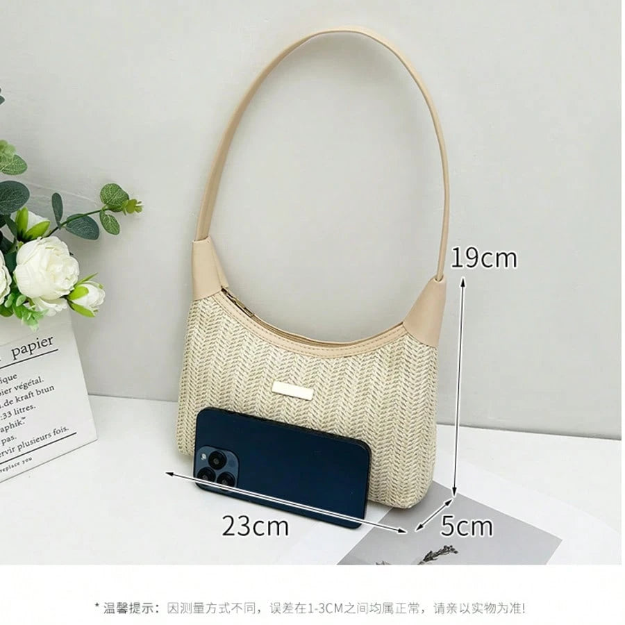 2026 New Fresh Sweet Lychee Texture Sequin Decor Underarm Bag Niche Design Handbag