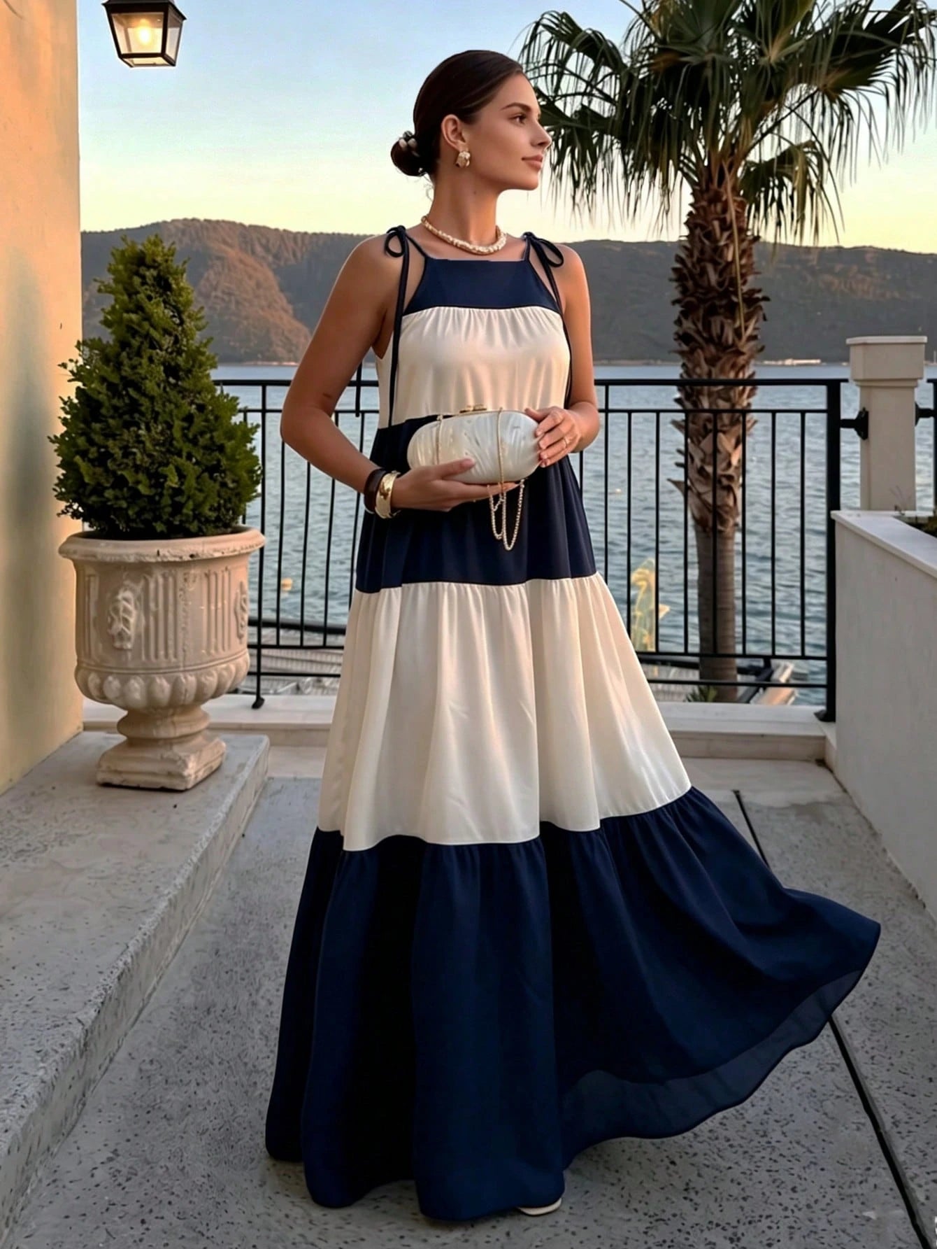 2026 Spring/Summer New Fashion Elegant Casual Commute Daily Date Holiday Travel Tea Party Beach Color Block Patchwork Dress