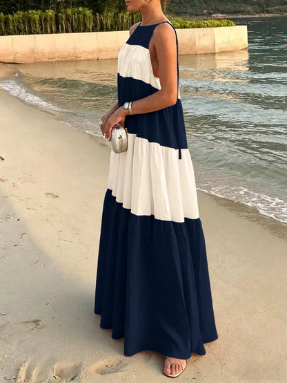 2026 Spring/Summer New Fashion Elegant Casual Commute Daily Date Holiday Travel Tea Party Beach Color Block Patchwork Dress