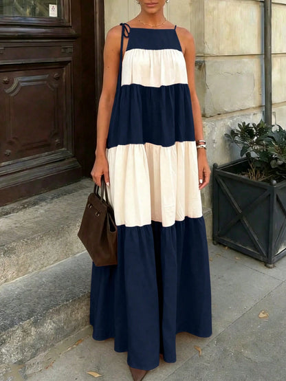2026 Spring/Summer New Fashion Elegant Casual Commute Daily Date Holiday Travel Tea Party Beach Color Block Patchwork Dress