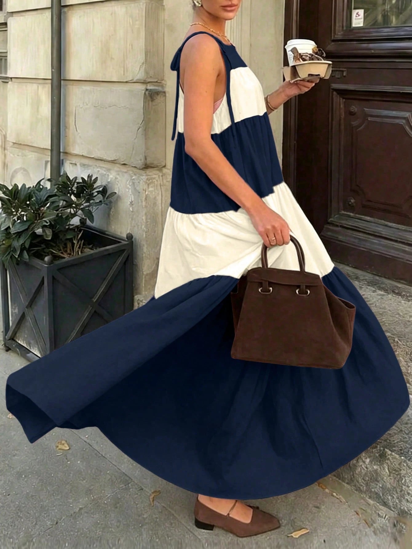 2026 Spring/Summer New Fashion Elegant Casual Commute Daily Date Holiday Travel Tea Party Beach Color Block Patchwork Dress