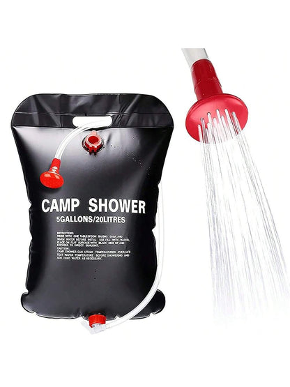 20L Portable Camping Shower Bag With Removable Hose And On-Off Switchable Shower Head For Outdoor Camping & Traveling, Two Styles Shipped Randomly