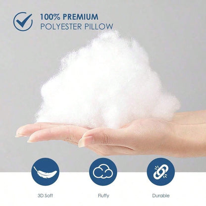 22-Inch White Pillow Insert Multi-Piece Set, 100% Microfiber Filled, Designed Specifically For Beds And Sofas To Enhance Comfort, Machine Washable And Hypoallergenic, Bohemian Style. Suitable For Livi