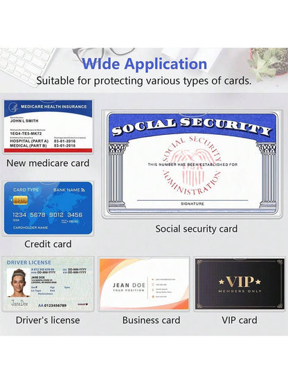 24/12/6/3 Packs Social Security Card Protector Sleeves/New Medicare Card Protector Sleeve/Credit Card Holder,Clear PVC Water Resistant Medicare Card Protectors Sleeves For Waterproof SSN Card Protecto