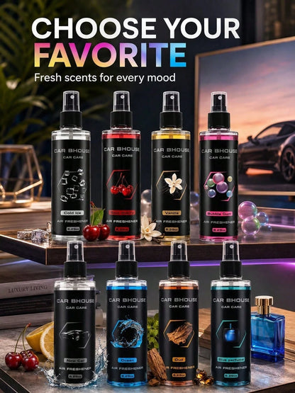 245ml Large Capacity Floral & Fruity Scented Car Air Freshener Spray, Long-Lasting Fragrance, Odor Eliminator & Air Purifier For Car, Home, Bathroom, Bedroom, Hotel, Office, Multi-Purpose Aromatic Dif
