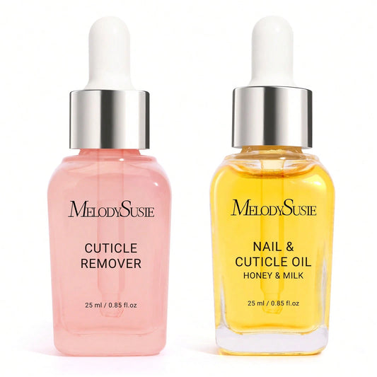 25ML Cuticle Care Kit- Cuticle Oil And Cuticle Remover, Cuticle Nourishes And Softener, Promotes Nail Growth And Strength For Home And Salon Use 2PCS #NailEssentials