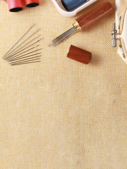 25pcs Big Eye Hand Sewing Needles Set- Cross Stitch, Leather & Embroidery Needles, Wooden Storage Box Included