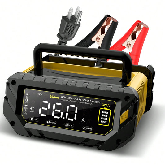 26-Amp Battery Charger,6V/12V/24V Car Battery Charger & Maintainer,Trickle Charger For Lithium LiFePo4 Lead Acid (AGM/Gel/SLA...),Smart Deep Cydle Charger For Motorcycle Lawn Mower And Marine...