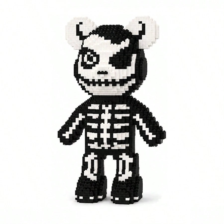 2925pcs Skeleton Bear Building Blocks, 40CM Skeleton Bear Mini Building Blocks DIY Model Set, Creative Puzzle Toy Gift, Suitable For Teens And Adults, Gothic Style Room Desktop Decoration Collectible