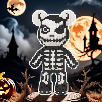 2925pcs Skeleton Bear Building Blocks, 40CM Skeleton Bear Mini Building Blocks DIY Model Set, Creative Puzzle Toy Gift, Suitable For Teens And Adults, Gothic Style Room Desktop Decoration Collectible