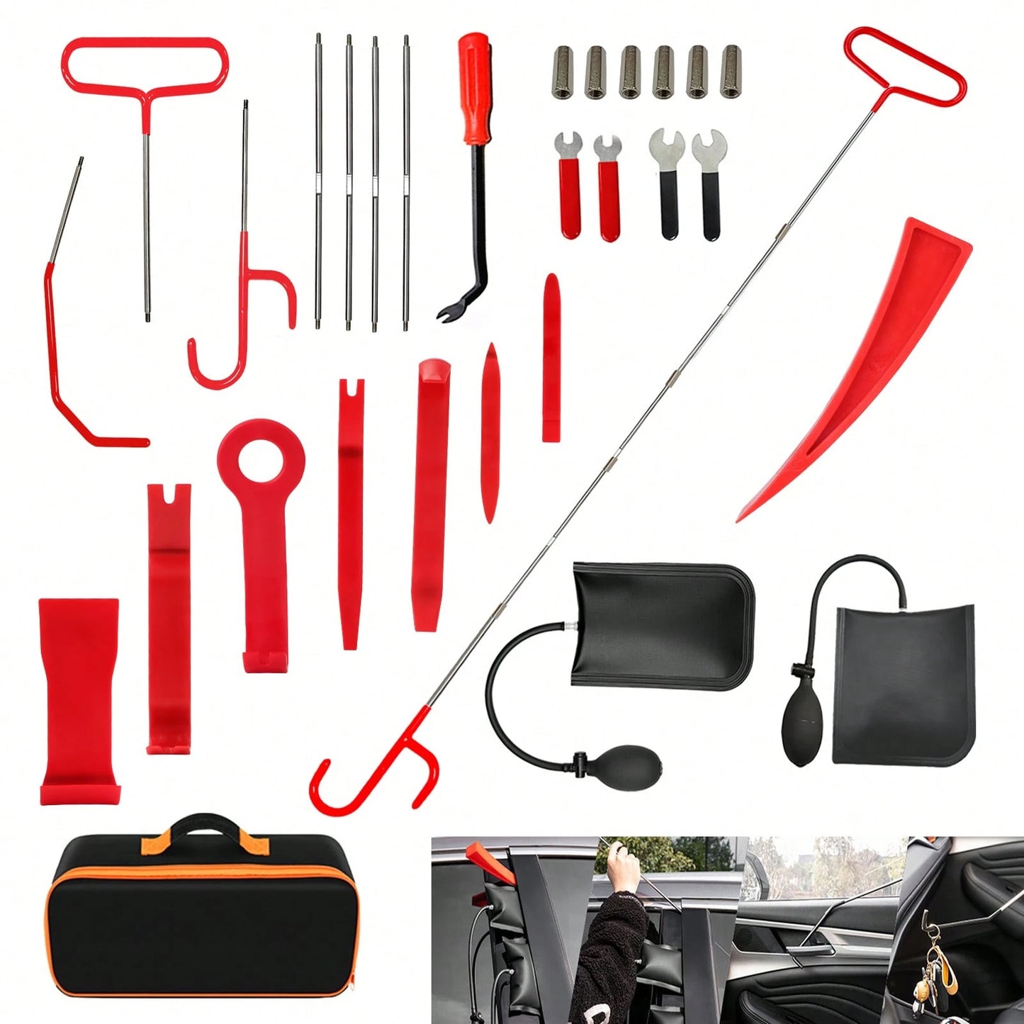 29pcs Emergency Auto Tool Window-Car Door Lock/Unlock Universal Repair Tool Kits