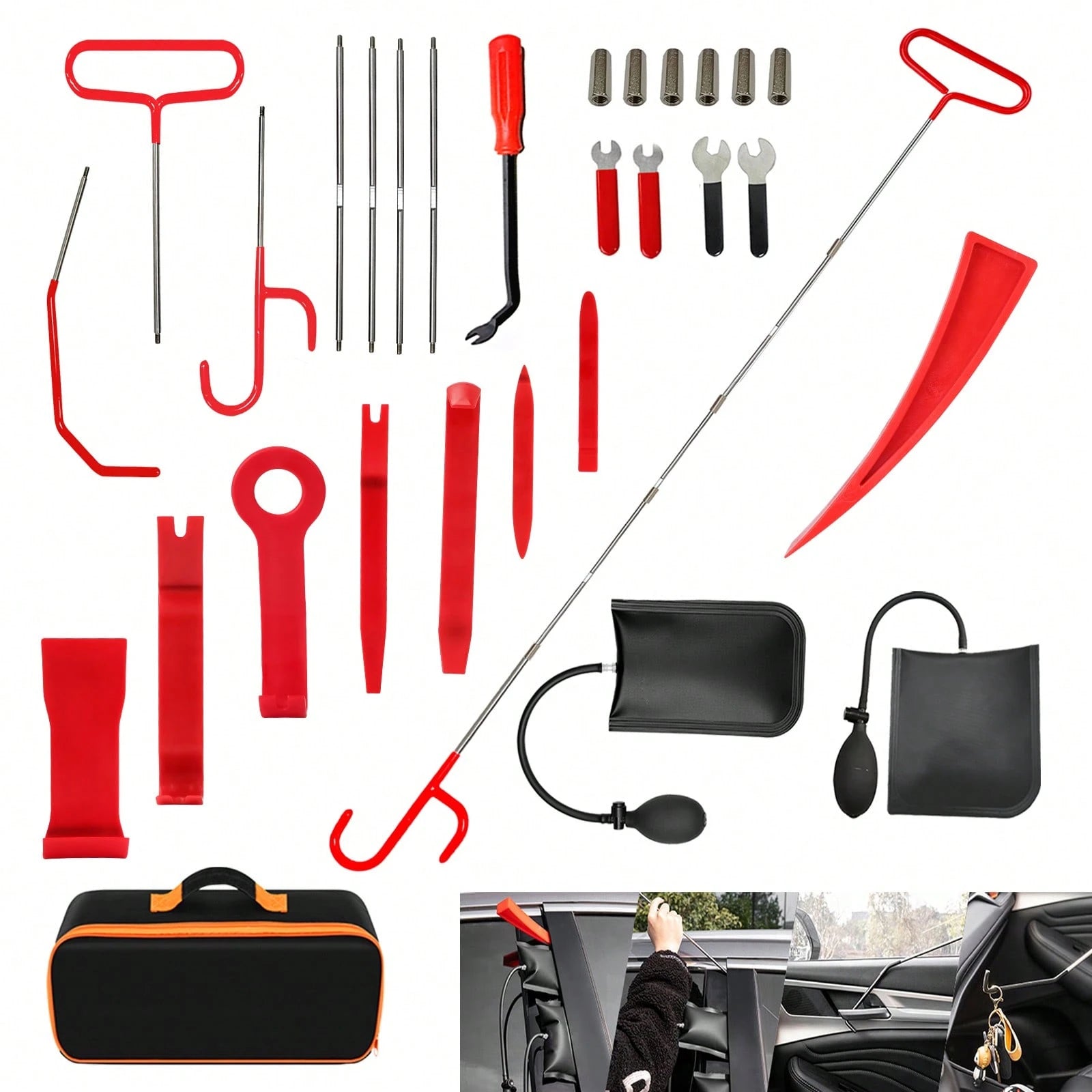 29pcs Emergency Auto Tool Window-Car Door Lock/Unlock Universal Repair Tool Kits