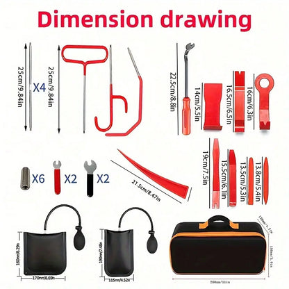 29pcs Emergency Auto Tool Window-Car Door Lock/Unlock Universal Repair Tool Kits