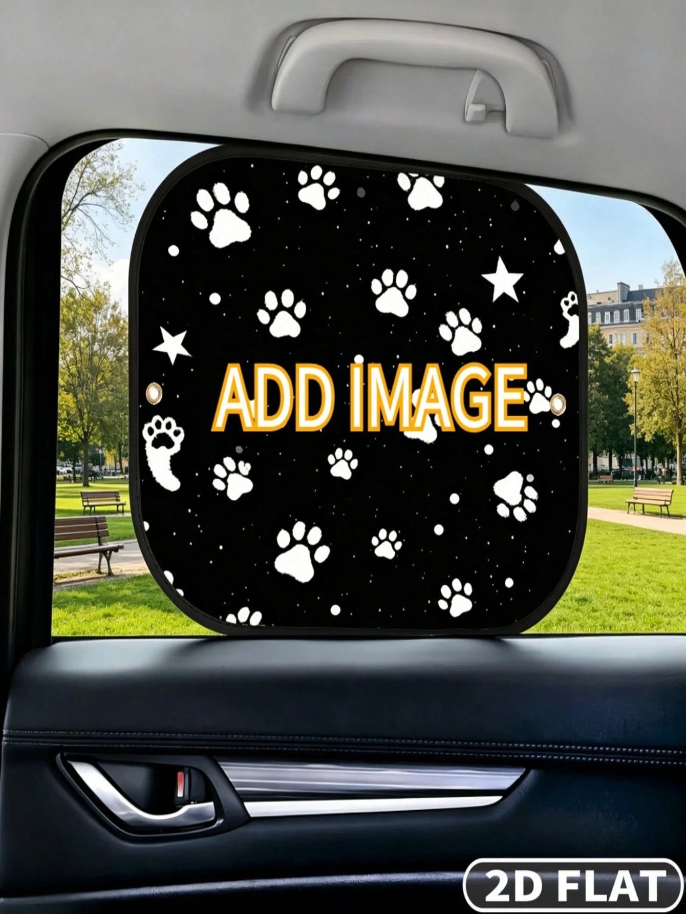 2D FLAT 4pcs Personalized Car Side Window Sunshades With 8 Suction Cups, Add Your Image/ Photo/ Design, Car Side Window Blackout Curtains, Reducing Direct Sunlight, Creating A Comfortable Riding Envir