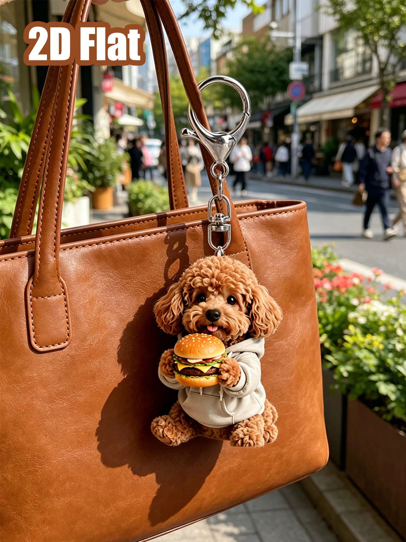 2D Flat Cute Teddy Dog Keychain, Fun 2D Flat Acrylic Design Multi-Functional Keychain, Suitable For Car Keychains, Phone Keychains, Can Be Used As Bag Charms, Car Charms, VIP Companion Charms, My Bag