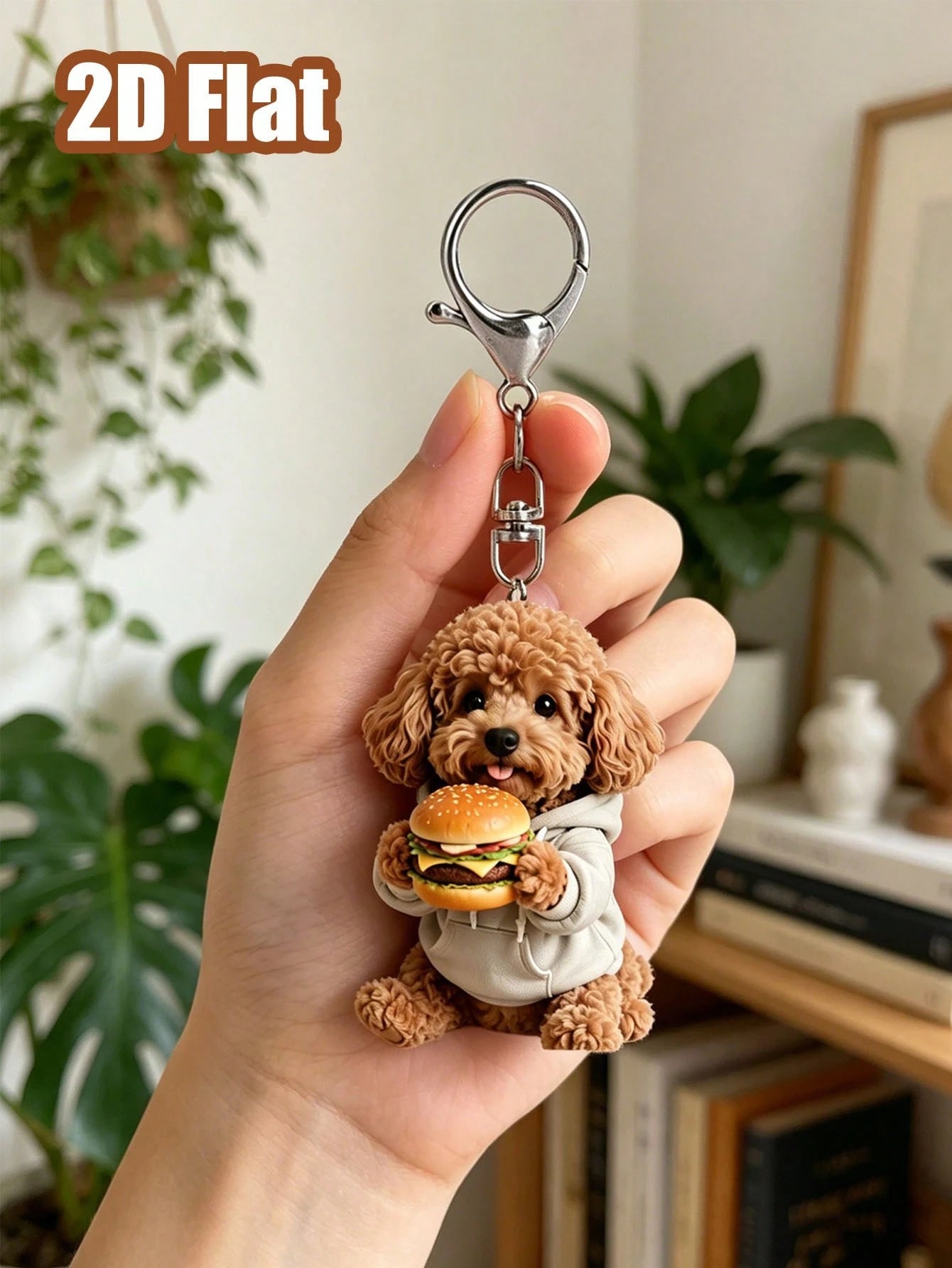 2D Flat Cute Teddy Dog Keychain, Fun 2D Flat Acrylic Design Multi-Functional Keychain, Suitable For Car Keychains, Phone Keychains, Can Be Used As Bag Charms, Car Charms, VIP Companion Charms, My Bag