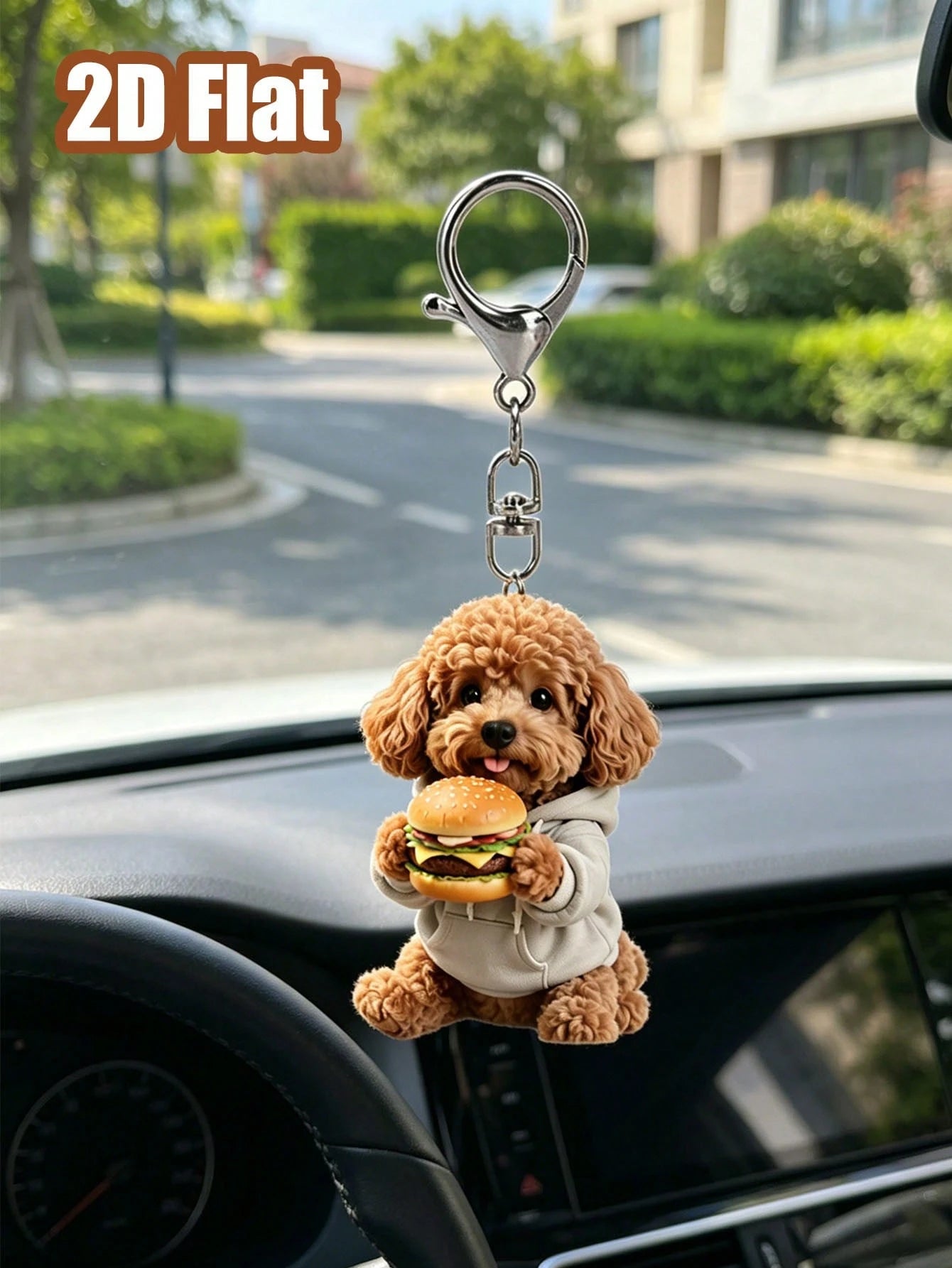 2D Flat Cute Teddy Dog Keychain, Fun 2D Flat Acrylic Design Multi-Functional Keychain, Suitable For Car Keychains, Phone Keychains, Can Be Used As Bag Charms, Car Charms, VIP Companion Charms, My Bag