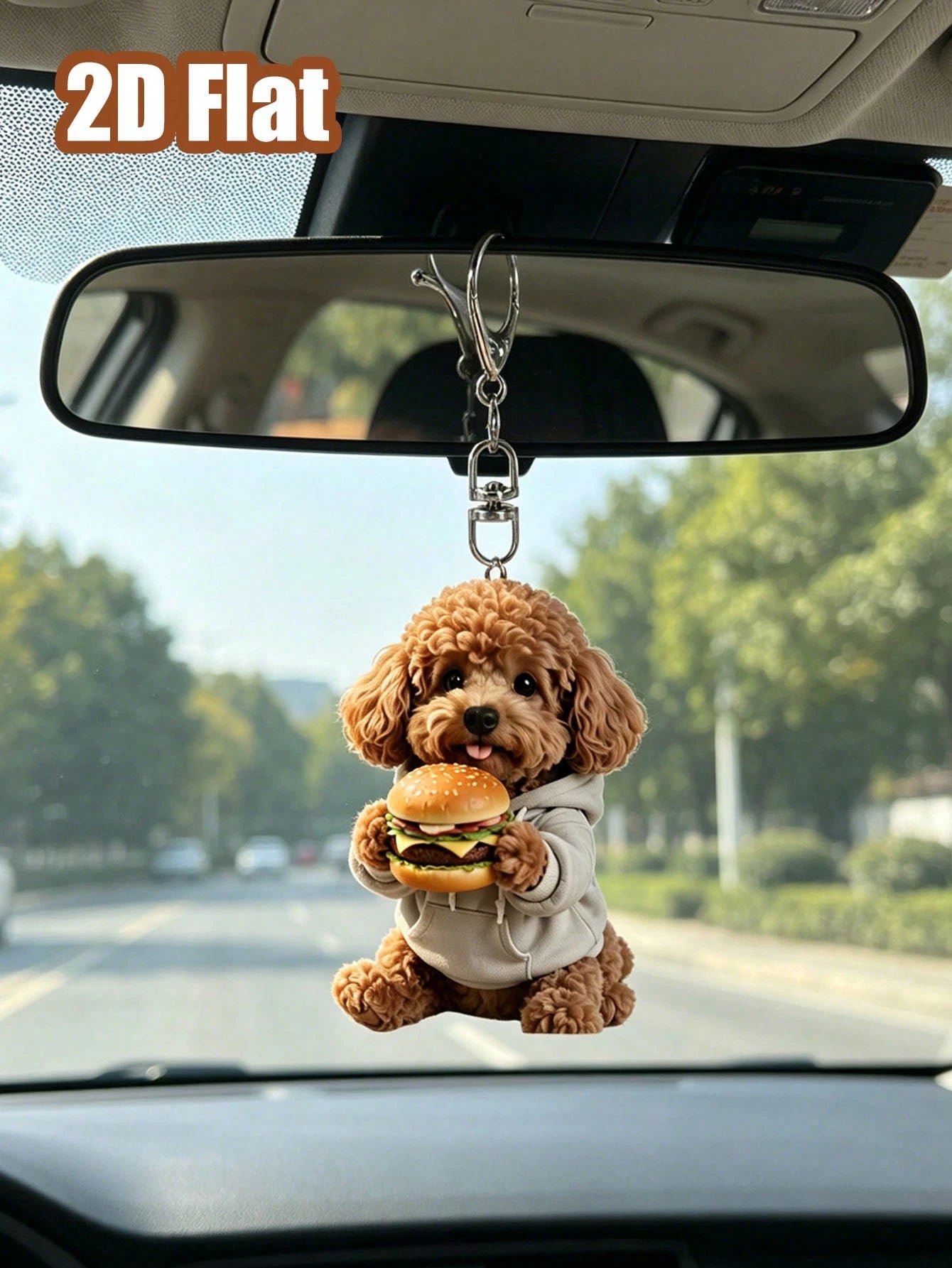 2D Flat Cute Teddy Dog Keychain, Fun 2D Flat Acrylic Design Multi-Functional Keychain, Suitable For Car Keychains, Phone Keychains, Can Be Used As Bag Charms, Car Charms, VIP Companion Charms, My Bag