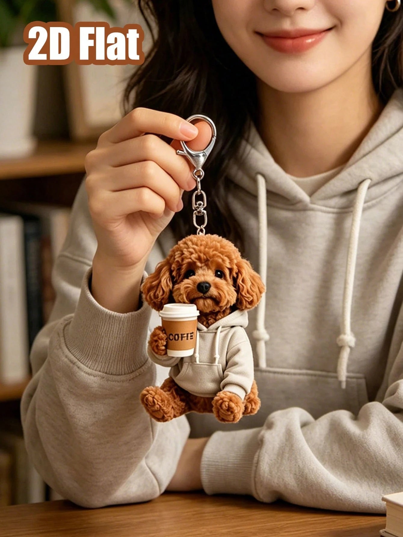 2D Flat Cute Teddy Dog Keychain, Fun 2D Flat Acrylic Design Multi-Functional Keychain, Suitable For Car Keychains, Phone Keychains, Can Be Used As Bag Charms, Car Charms, VIP Companion Charms, My Bag