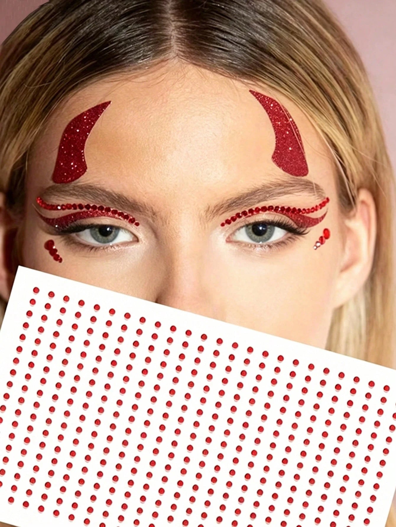 2mm Red Face Gem Hair Gem Eyebrow Gem Diamond Sticker