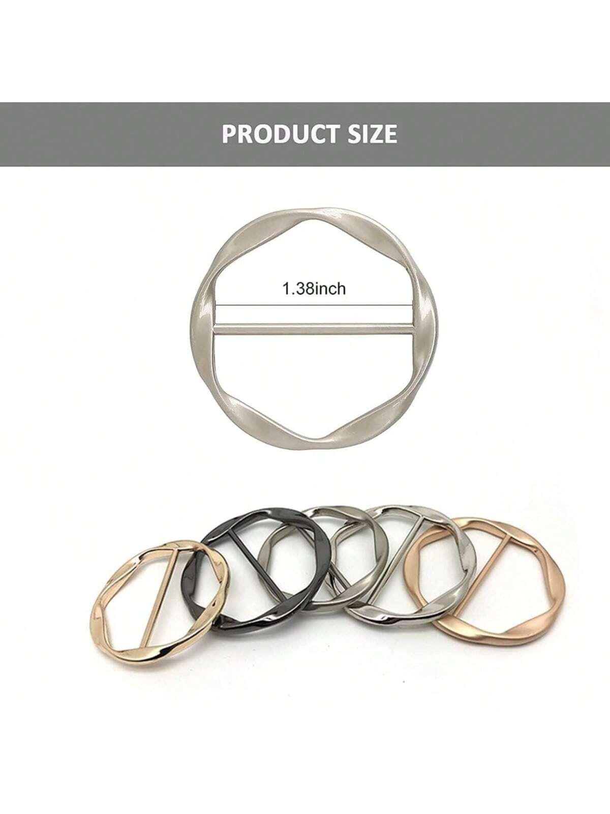 2pcs/5pcs Set Scarf Clips, Fashion Metal Ring Clips For T-Shirt, Tie, Clothing, Packaging