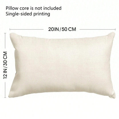 2PCS Blue Wildflower Lumbar Pillow Cover, Off-White Vintage Floral Stem Rectangular Cushion Cover, Farmhouse-Style Sofa Home Decor, Single-Sided, Pillow Insert Not Included