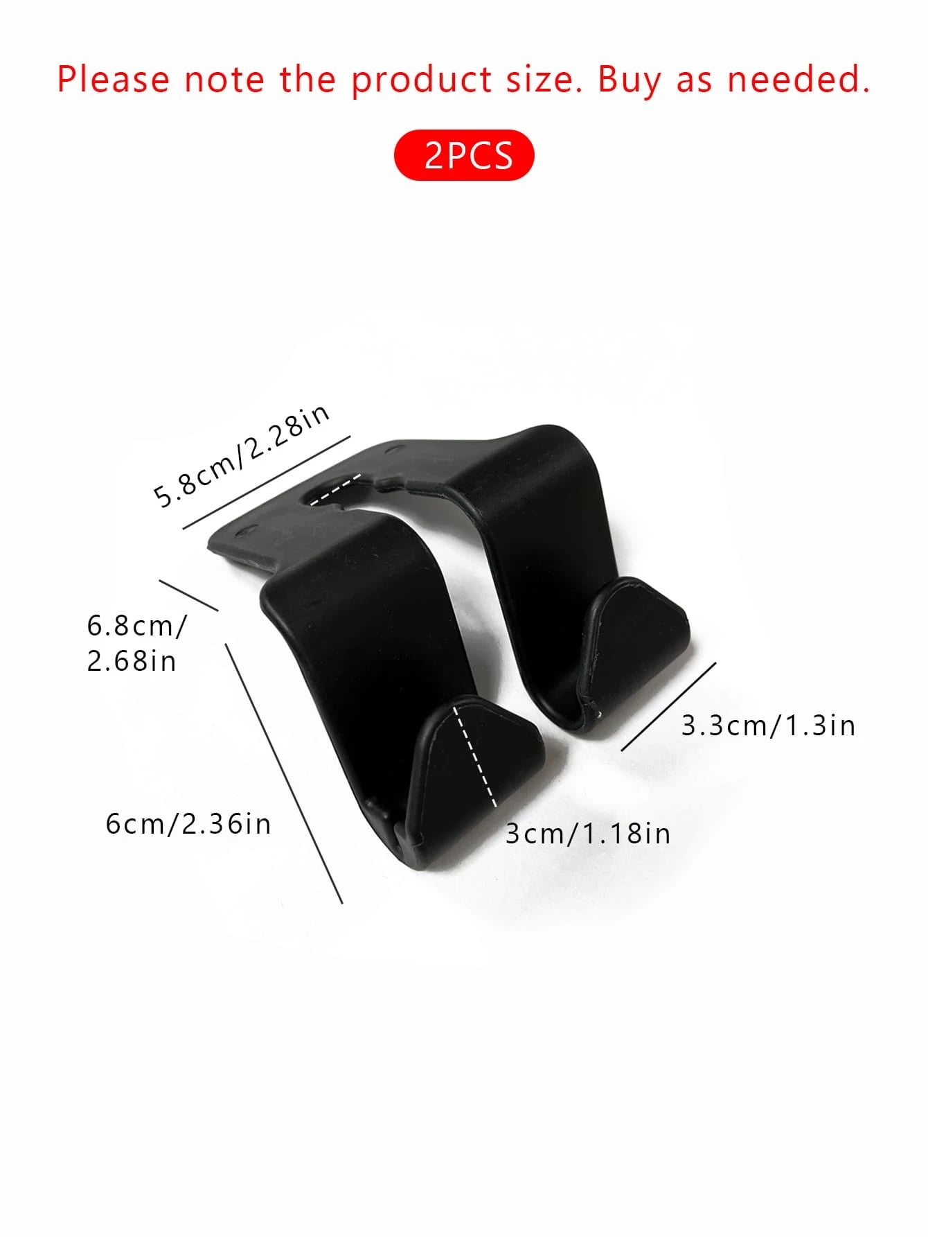 2pcs Car Back Seat Headrest Hook For Hanging Bag, Universal Vehicle Auto Multi-purpose Dual Hooks