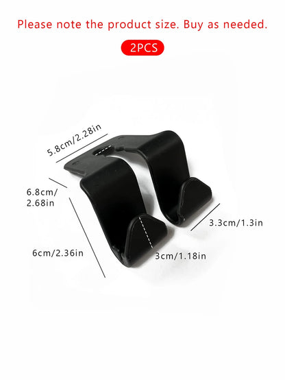 2pcs Car Back Seat Headrest Hook For Hanging Bag, Universal Vehicle Auto Multi-purpose Dual Hooks