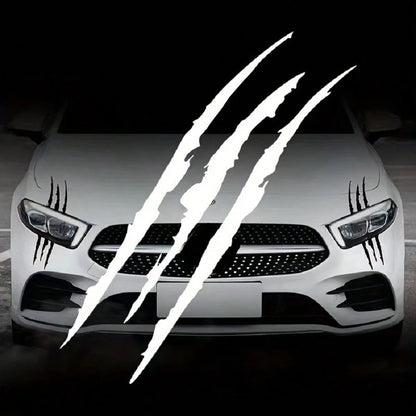 2pcs Car Ghost Claw Stickers, Front Headlight Decorative Claw Stickers, Hood Scratch Light Eyebrow Stickers