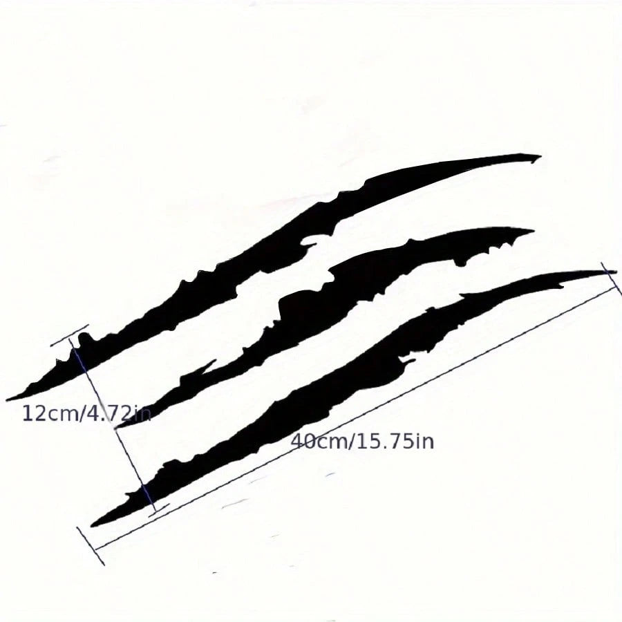 2pcs Car Ghost Claw Stickers, Front Headlight Decorative Claw Stickers, Hood Scratch Light Eyebrow Stickers