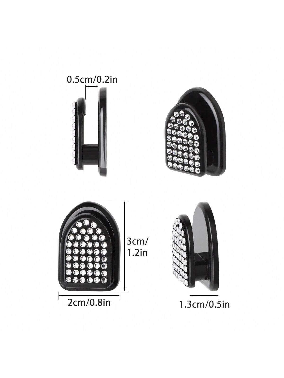2PCS Car Mini Rhinestone Hooks Car Dashboard Seat Hooks Glittering Rhinestones Car Interior Decoration