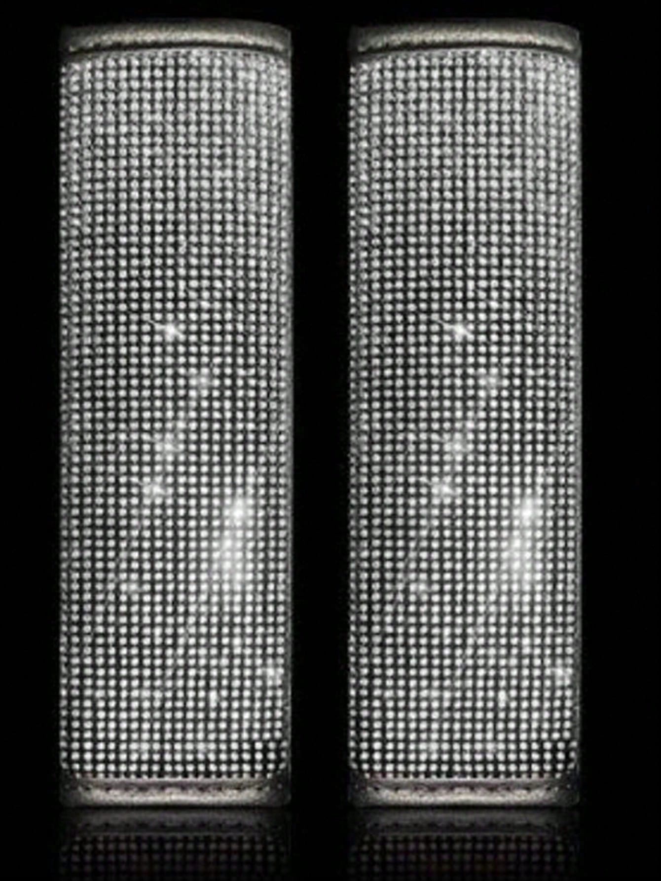 2pcs Car Seat Belt Cover Shoulder Protection Set With Sparkling Rhinestone Leather Seat Belt Cover Suitable For All Cars,Car Accessories