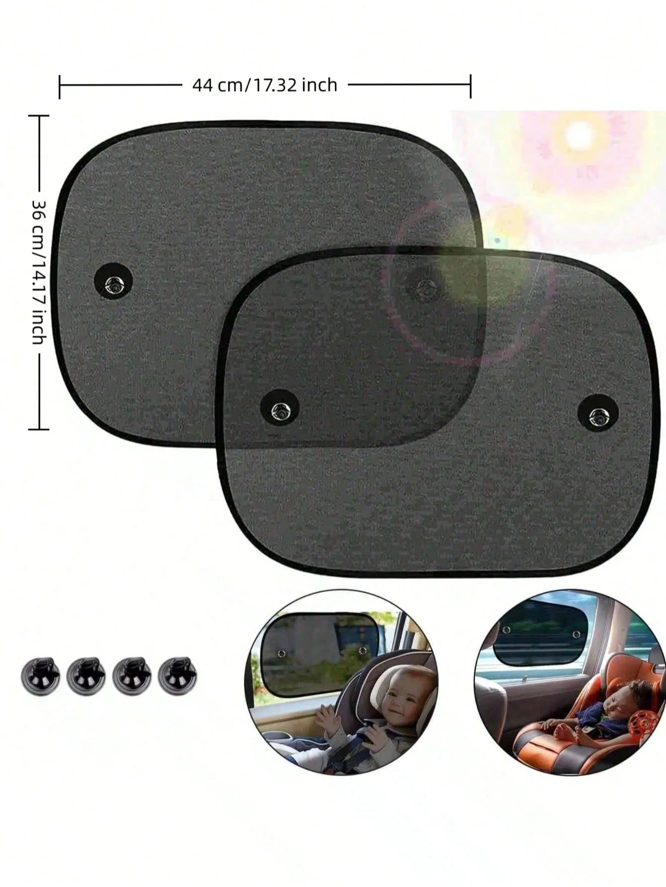 2pcs Car Sun Visor, Car Side Window Sunshade Curtain, Heat Insulation Shade, Summer Small Car Window Curtain Side Sunshield