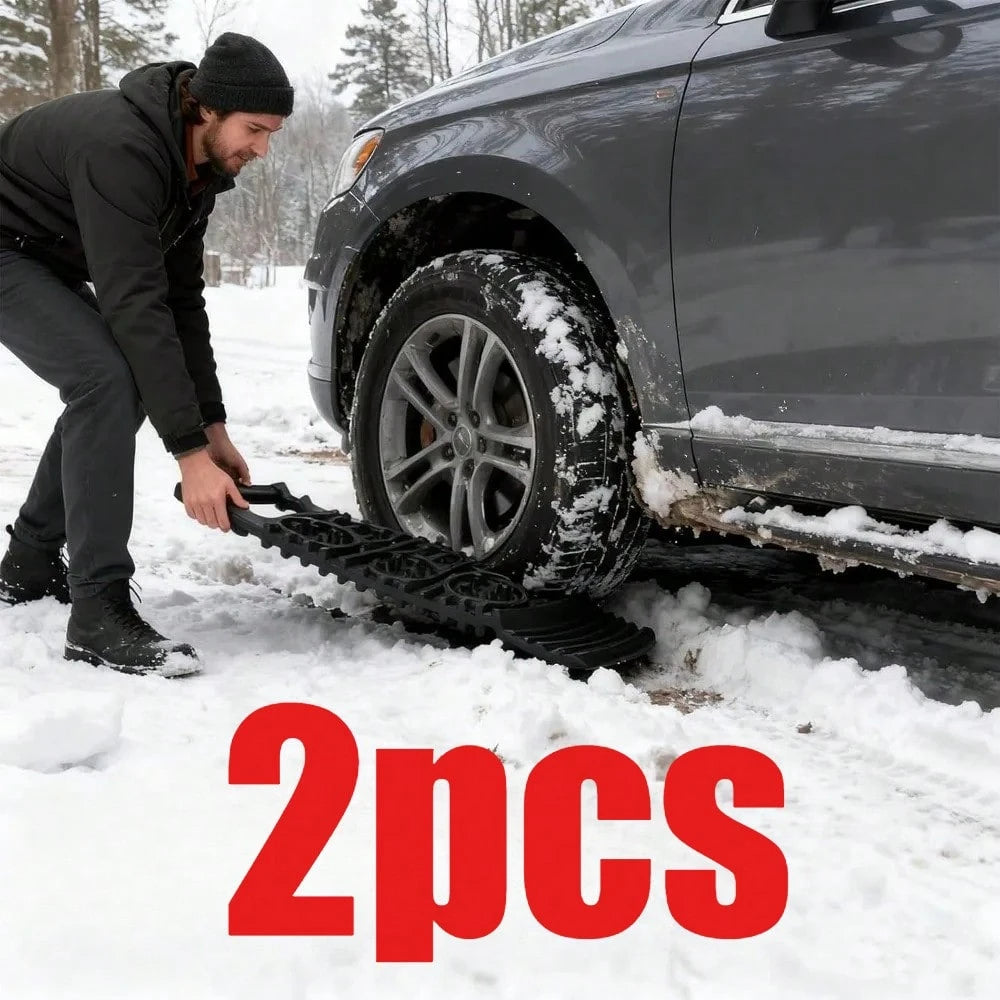 2Pcs Car Tire Escape Board Emergency Snow Chain Traction Pad Restore Track Snow Chain Shovel Ramp Wheel Pad