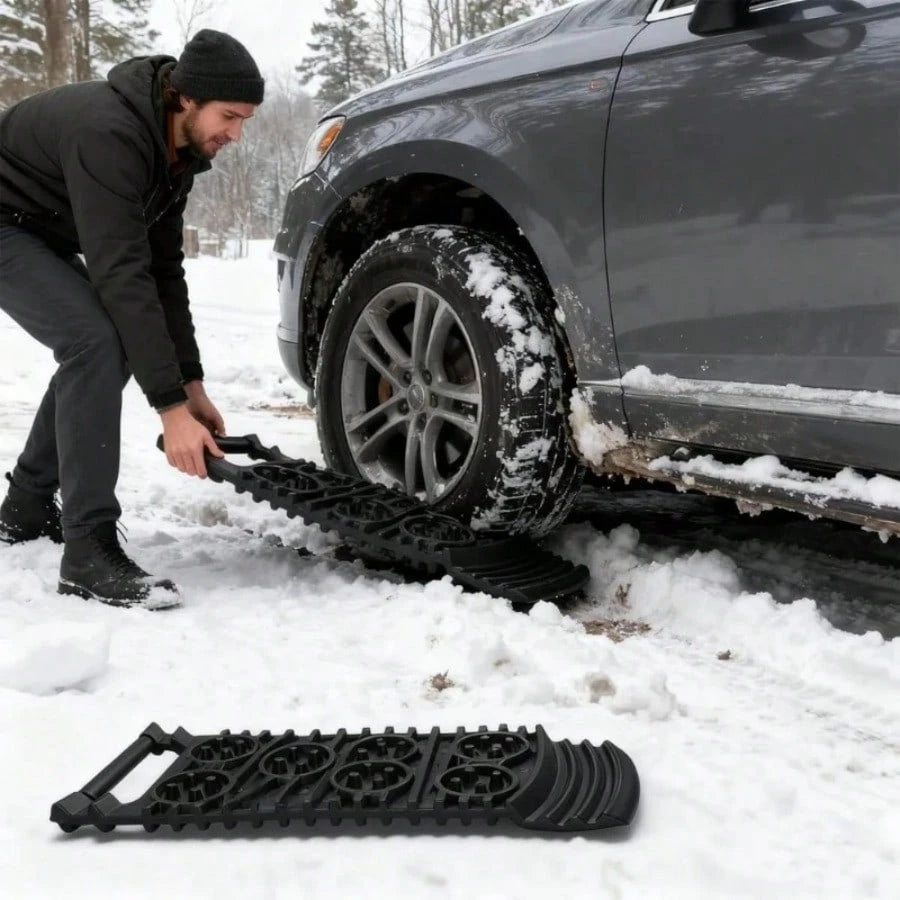 2Pcs Car Tire Escape Board Emergency Snow Chain Traction Pad Restore Track Snow Chain Shovel Ramp Wheel Pad