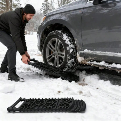 2Pcs Car Tire Escape Board Emergency Snow Chain Traction Pad Restore Track Snow Chain Shovel Ramp Wheel Pad