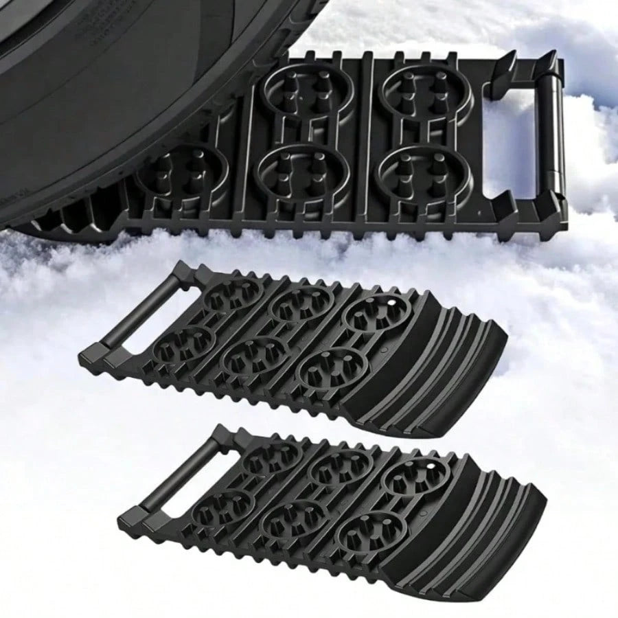 2Pcs Car Tire Escape Board Emergency Snow Chain Traction Pad Restore Track Snow Chain Shovel Ramp Wheel Pad