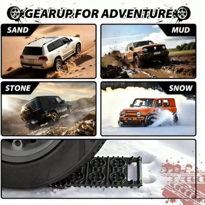 2Pcs Car Tire Escape Board Emergency Snow Chain Traction Pad Restore Track Snow Chain Shovel Ramp Wheel Pad