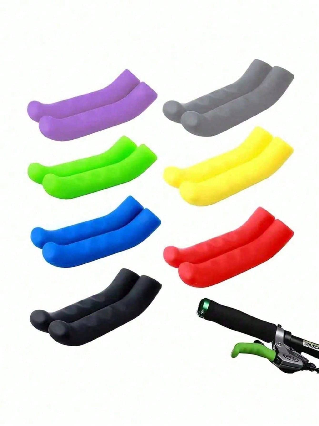2pcs Comfortable Anti-Slip Silicone Brake Handle Grips, Suitable For Mountain Bike, Road Bike And BMX Bicycle, Shock-Absorbing And Easy To Install