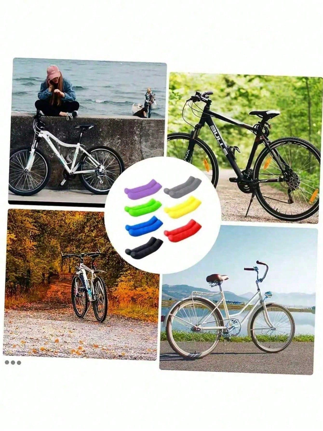 2pcs Comfortable Anti-Slip Silicone Brake Handle Grips, Suitable For Mountain Bike, Road Bike And BMX Bicycle, Shock-Absorbing And Easy To Install
