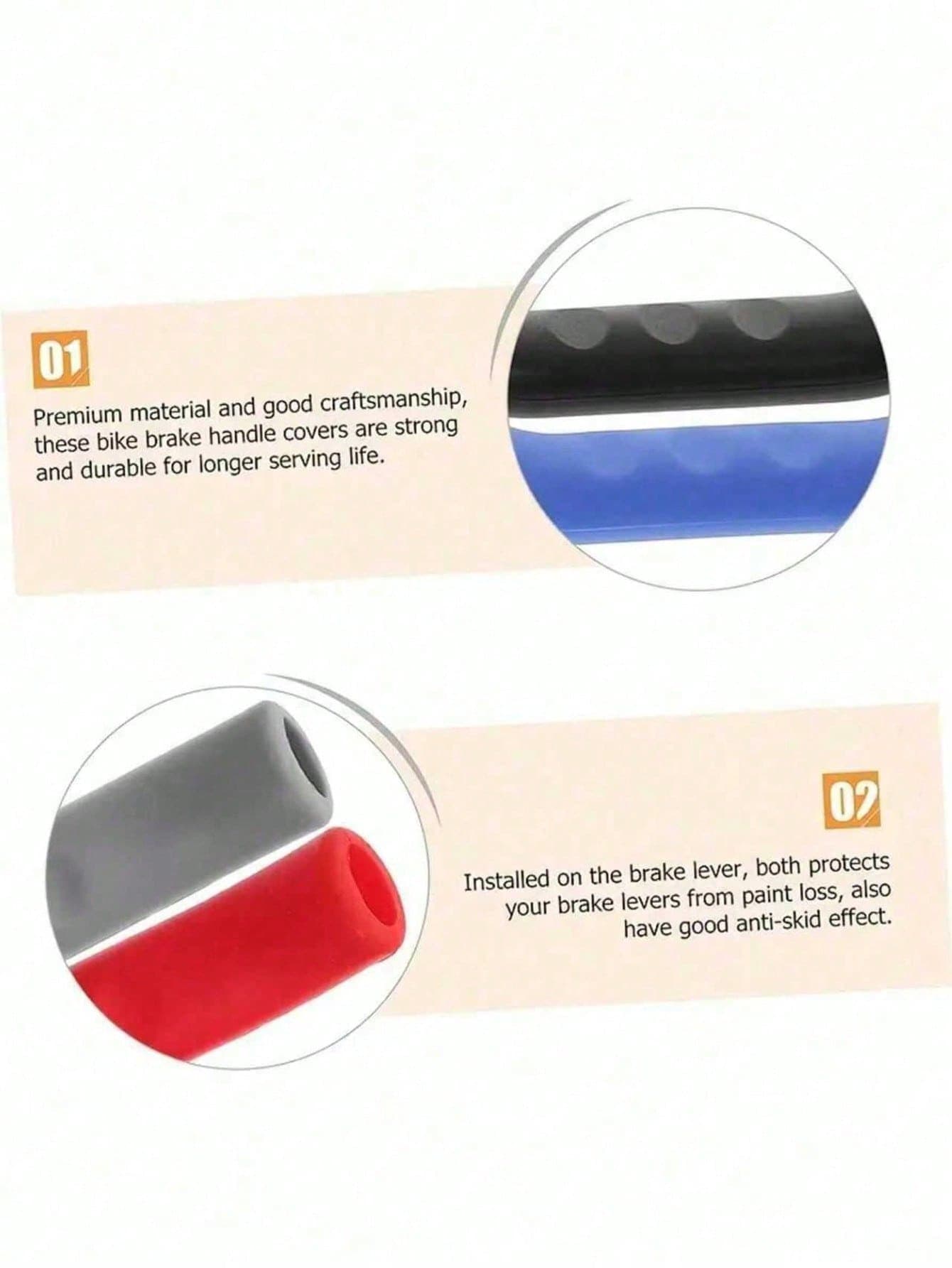 2pcs Comfortable Anti-Slip Silicone Brake Handle Grips, Suitable For Mountain Bike, Road Bike And BMX Bicycle, Shock-Absorbing And Easy To Install