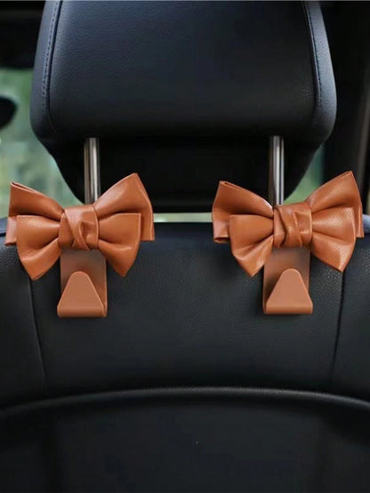 2pcs Creative Bow Shaped Invisible Car Trunk Storage Hooks