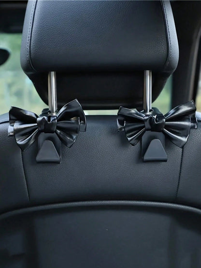 2pcs Creative Bow Shaped Invisible Car Trunk Storage Hooks