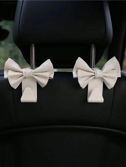 2pcs Creative Bow Shaped Invisible Car Trunk Storage Hooks