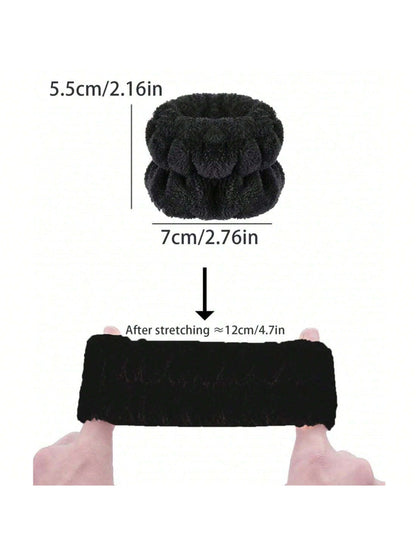 2pcs Facial Wrist Strap Towel, Absorbent Strap Wrist, Washband Face Wash Straps, Reusable Spa Headband Wrist, Microfiber Headband, Wristbands For Women, Facial Make-Up Hairbands Adjustable Elastic, Fo