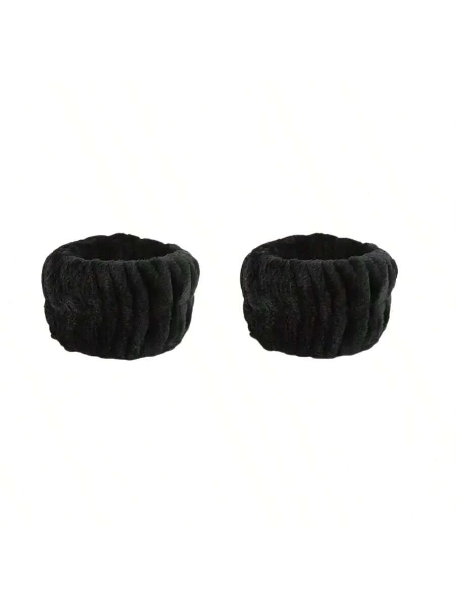 2pcs Facial Wrist Strap Towel, Absorbent Strap Wrist, Washband Face Wash Straps, Reusable Spa Headband Wrist, Microfiber Headband, Wristbands For Women, Facial Make-Up Hairbands Adjustable Elastic, Fo